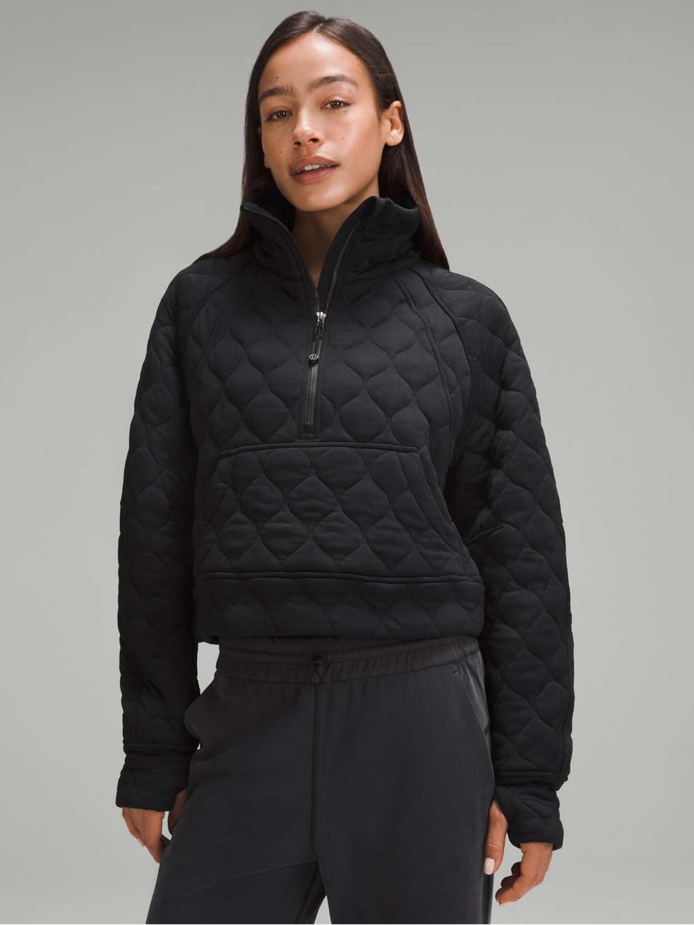 Lululemon Scuba Oversized Quilted Half Zip Black